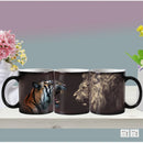 Axyaa Color Changing Animal Ceramic Mug Lion Tiger Heat Sensitive Coffee Cup
