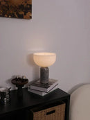 Axyaa Marble Table Lamp w/ USB Charging Touch Switch for Bedroom & Living Room