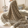 Axyaa Plush Fleece Throw Blanket for Sofa Bed - Warm Double Layer Plaid Blanket