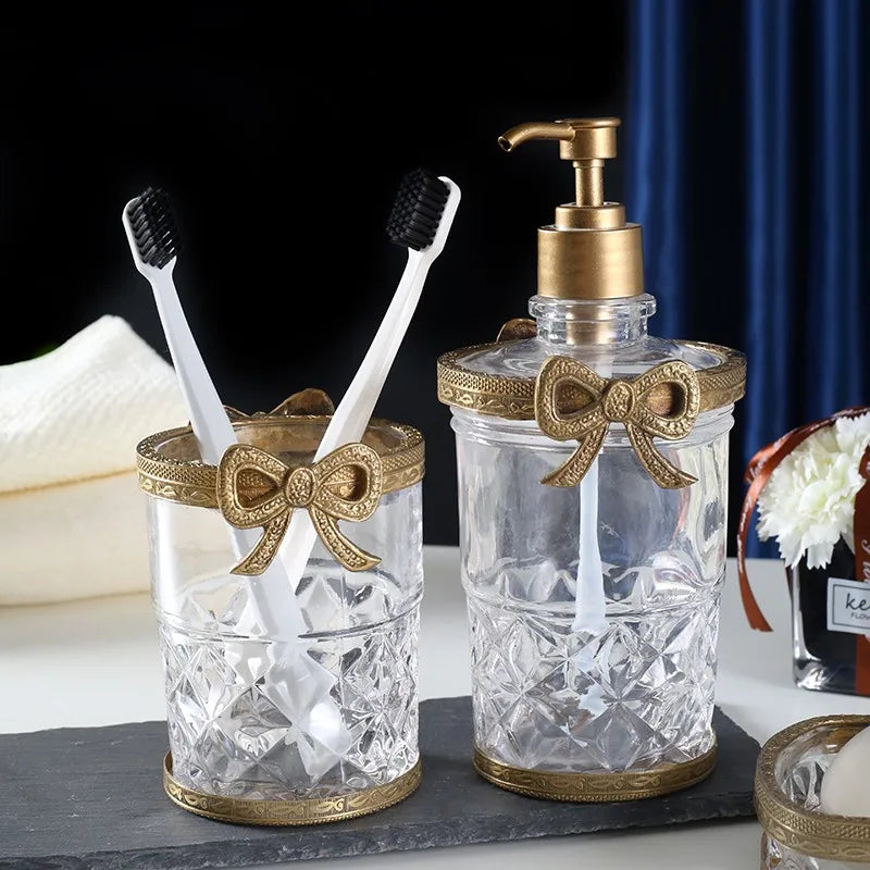 Axya Vintage Gold Bathroom Accessory Set