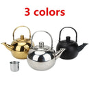 Axya Stainless Steel Gold Teapot with Tea Infuser Filter - Large Capacity & Elegant Design