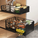 Axyaa Sink Rack Basket Organizer - Slide Drawer Storage Tray for Kitchen Cabinet