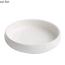 Axyaa Circular Ceramic Salad Plate Set for Molecular Cuisine and Steaks