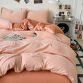 Axyaa Modern Washed Cotton Bedding Set: Duvet Cover + Pillowcase