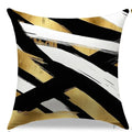 Axyaa Abstract Gold Black White Pattern Pillow Cover for Sofa Bedroom Car