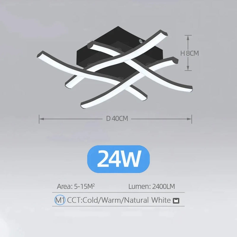 Axyaa 24W LED Modern Ceiling Chandelier for Stylish Living Room Lighting