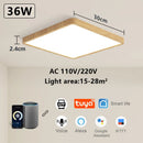 Axyaa Smart Wood Grain LED Ceiling Light for Living Room, App & Voice Control