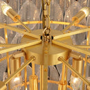 Axyaa Glass Chandelier: Luxury Pendant Lamp for Living Room Lighting
