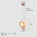 Axyaa Nordic Glass Chandelier LED Pendant Lamp for Home Decor