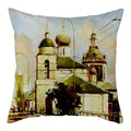 Axyaa Printed Landscape Cotton Linen Pillow Cover for Home Decor 45x45cm