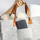 Axyaa Felt Cloth Stroller Bag: Large Capacity, Luxury PU Leather, Carrying Handle