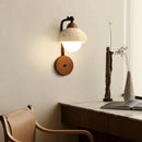 Axyaa Yellow Travertine LED Wall Lamp with White Glass - Modern Nordic Design