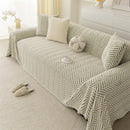 Axyaa Boho Jacquard Sofa Cover Thick Fleece Armchair Protector Vintage Style Blanket