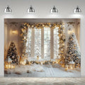 Axyaa Winter Wonderland Wall Tapestry Snow Scene Christmas Tree Decor