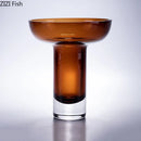 Amber Glass Vase by Axyaa: Elegant Floral Arrangement Hydroponics Desk Decor