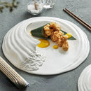 Axyaa Stereoscopic Ceramic Flat Plate Set for High-grade Western Food