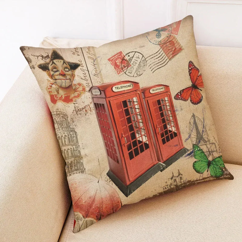 Retro Design Linen Pillowcase for Living Room & Bedroom by Axyaa
