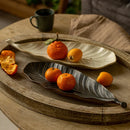 Axyaa Leaf Ceramic Sushi Plate - Exquisite Home Dining Essential