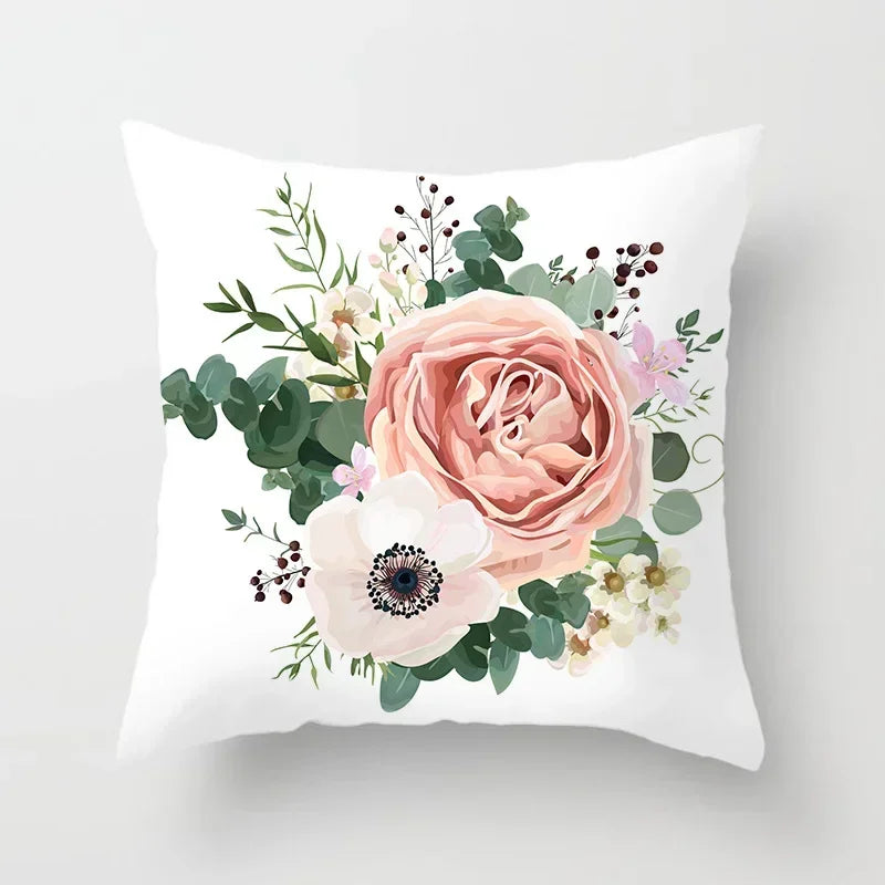 Axyaa Rose Flowers Cushion Cover 45*45cm Home Decor Sofa Car Pillow Cover