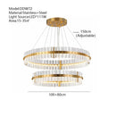 Axyaa Luxury Gold/Silver Rings LED Pendant Light - Modern Interior Hanging Ceiling Lamp