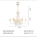 Axyaa Romantic White LED Chandelier E14 Candle Pendant Light for Bedroom and Dining Room