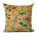Axyaa Floral Wave Pattern Cotton Linen Throw Pillow Cover Home Decor Sofa 45x45cm