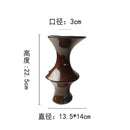 Axyaa Red Bamboo Knot Ceramic Vase: Geometric Splicing Handicraft Home Decor