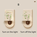 Axyaa Green Plant Wall Lamp Painting for High-end Living Room Décor