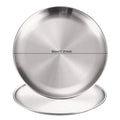 Axyaa Stainless Steel Round Shallow Tray Plate Set for BBQ Picnic Camping