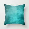 Axyaa Teal Blue Geometric Pillow Cases with Letter Leaves Plant Print, Deer Animal Design.