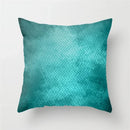 Axyaa Teal Blue Geometric Pillow Cases with Letter Leaves Plant Print, Deer Animal Design.