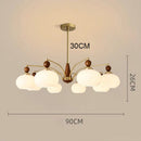 Axyaa Pink White Glass Ball Chandelier for Girl's Room or Kitchen