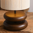 Axyaa Solid Wood Table Lamps Walnut Color LED Desk Lights