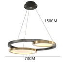 Axyaa Minimalist Glass Multi Ring Chandelier - Dimmable Living Room Lighting