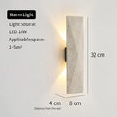 Axyaa Yellow Travertine Stone Japanese Style LED Wall Lamp for Bedroom and Living Room