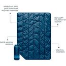 Axyaa Travel Puffy Blanket, Deepwater Blue, Ultra-Packable for Comfort and Warmth