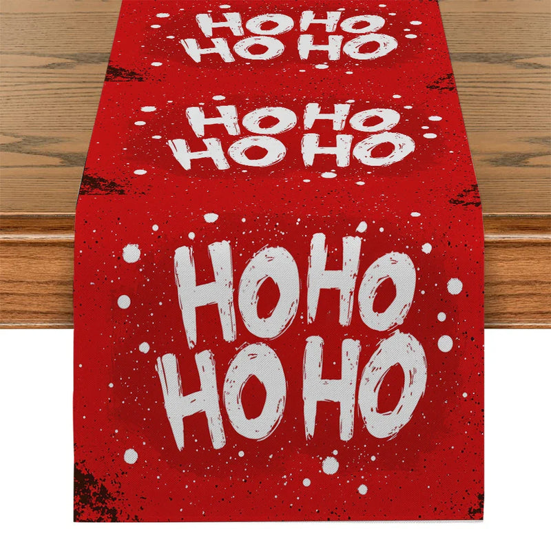 Axyaa Christmas Polka Dot Table Runner - Festive Kitchen & Dining Room Decor