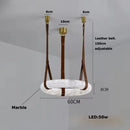 Axyaa Circular Marble Lamp: Modern Designer Art Light for Living & Dining Room