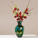 Axyaa Green Gilded Glass Vase for Modern Living Room Decor