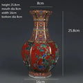 Axyaa Enamel Orange Flower Bird Vase | Antique Jingdezhen Porcelain Decor