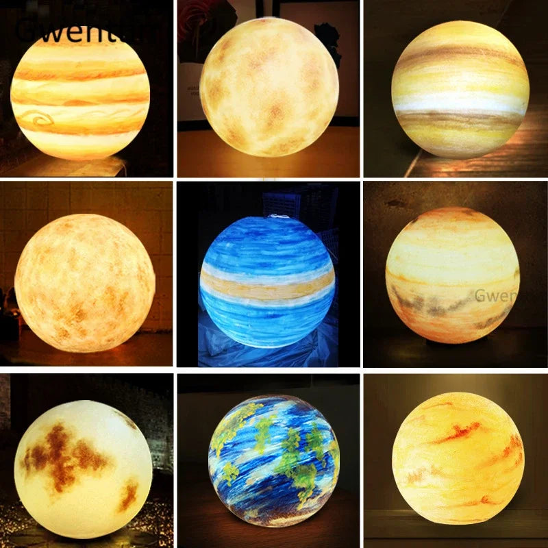 Axyaa Planet Moon Ball Pendant Light Chandelier for Children's Room Home Decor