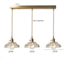 Axyaa Copper LED Glass Pendant Light Fixture Vintage Hanging Lamp