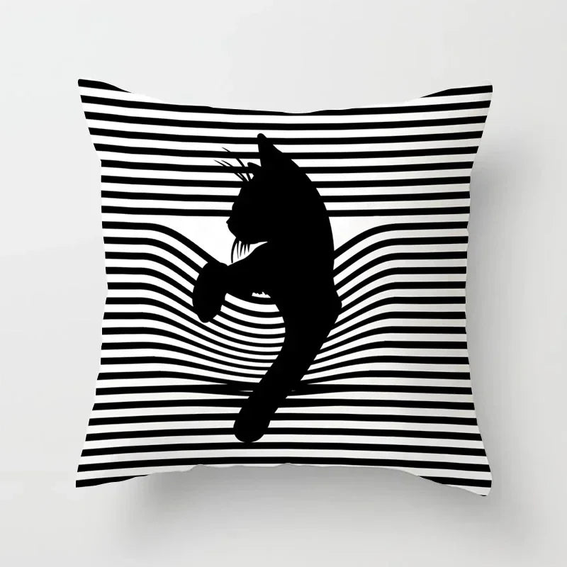 Axyaa Cat Sofa Pillow Cover - Cartoon Style Home Decor Pillowcase