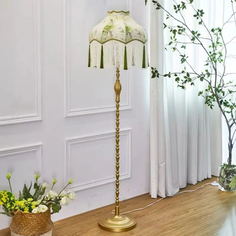 Axyaa European Retro Tassel Floor Lamp for Living Room & Bedroom