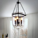 Axyaa Retro Glass Bucket Pendant Light in Black/Rust for Dining Room Foyer, LED E14 ItemType Lighting Fixture
