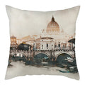 Axyaa Printed Landscape Cotton Linen Pillow Cover for Home Decor 45x45cm