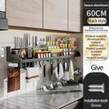 Axyaa Kitchen Storage Rack: Waterproof, Multifunctional, Wall-Mounted Seasoning & Knife Holder