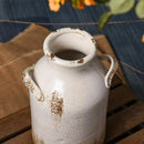 Axyaa 14" Ceramic Rustic Farmhouse Vase, White Decorative Vase for Home Décor, Large Living Room Vase
