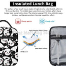 Axyaa Panda Pattern Insulated Lunch Bag for Children, Portable Thermal Lunch Box