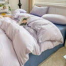 Axyaa Solid Color Cotton 4-Piece Set: Mattress, Bed Sheet, Quilt Cover - Super Soft